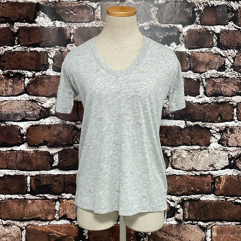 PJ Salvage Pajama Top Womens S Small NWT Grey Short Sleeve V-Neck - Picture 5 of 14